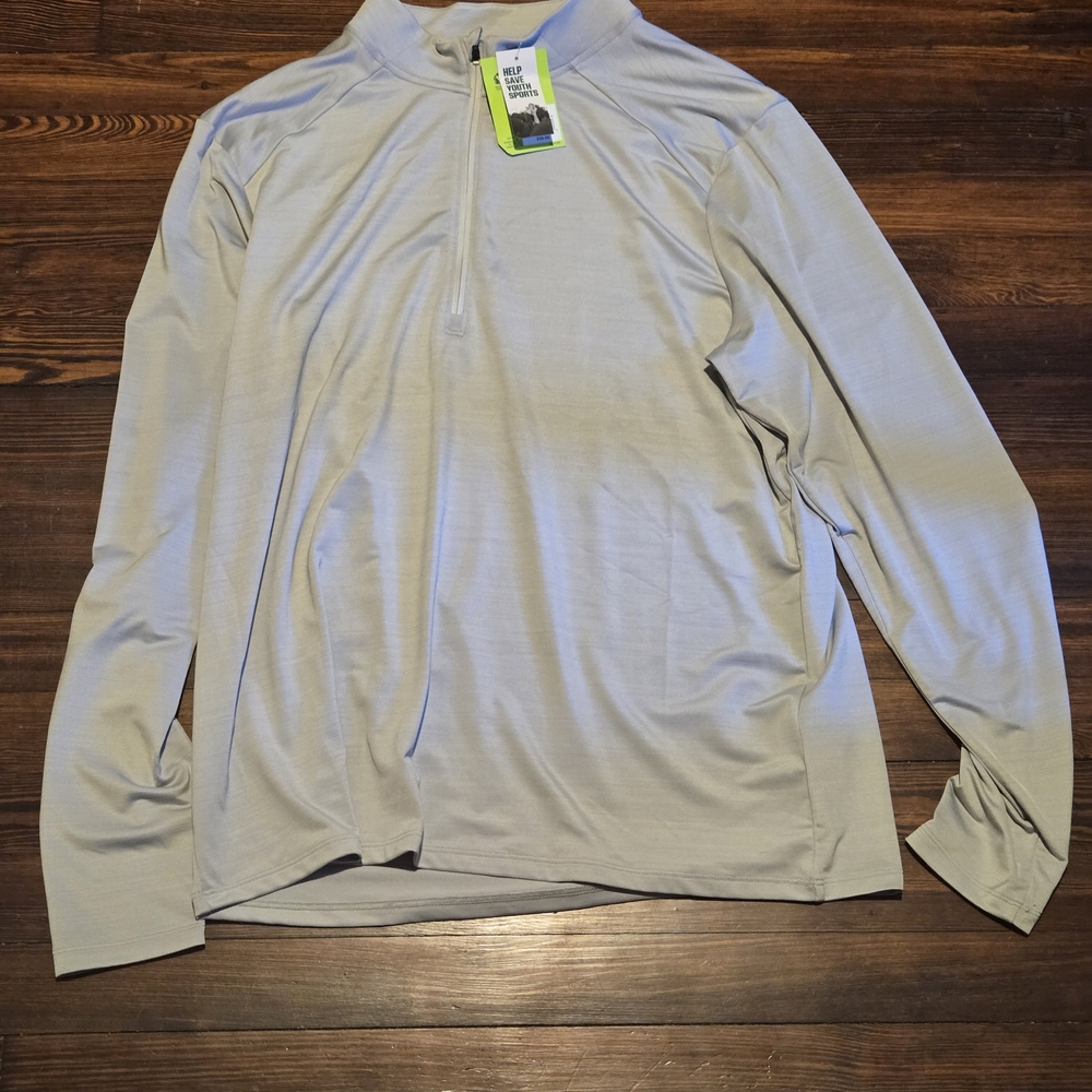 DSG Men's Light Gray Quarter-Zip Long Sleeve Pullover